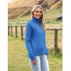 Zeagoo Women’s Turtleneck Sweater 2026 Fall Winter Chunky Knitted Pullover High Low Hem Trendy Basic Jumper Top(Sky Blue)