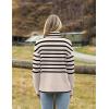 Zeagoo Women’s Turtleneck Sweater 2026 Fall Winter Chunky Knitted Pullover High Low Hem Trendy Basic Jumper Top(Striped Beige)