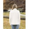 Zeagoo Women’s Turtleneck Sweater 2026 Fall Winter Chunky Knitted Pullover High Low Hem Trendy Basic Jumper Top(White)