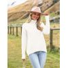 Zeagoo Women’s Turtleneck Sweater 2026 Fall Winter Chunky Knitted Pullover High Low Hem Trendy Basic Jumper Top(White)