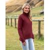 Zeagoo Women’s Turtleneck Sweater 2026 Fall Winter Chunky Knitted Pullover High Low Hem Trendy Basic Jumper Top(Wine Red)