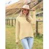 Zeagoo Women’s Turtleneck Sweater 2026 Fall Winter Chunky Knitted Pullover High Low Hem Trendy Basic Jumper Top(Yellow)