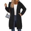 Zeagoo Women’s Zip Up Hoodies Long Sleeve Long Tunic Sweatshirts Oversized Fleece Casual 2025 Fall Jacket Coat with Pocket(01 Black)