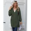 Zeagoo Women’s Zip Up Hoodies Long Sleeve Long Tunic Sweatshirts Oversized Fleece Casual 2025 Fall Jacket Coat with Pocket(Army Green)