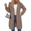 Zeagoo Women’s Zip Up Hoodies Long Sleeve Long Tunic Sweatshirts Oversized Fleece Casual 2025 Fall Jacket Coat with Pocket(Coffee Grey)