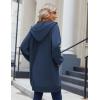 Zeagoo Women’s Zip Up Hoodies Long Sleeve Long Tunic Sweatshirts Oversized Fleece Casual 2025 Fall Jacket Coat with Pocket(Dark Blue)