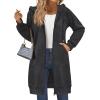 Zeagoo Women’s Zip Up Hoodies Long Sleeve Long Tunic Sweatshirts Oversized Fleece Casual 2025 Fall Jacket Coat with Pocket(Dark Grey)