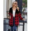 Zeagoo Women’s Zip Up Hoodies Long Sleeve Long Tunic Sweatshirts Oversized Fleece Casual 2025 Fall Jacket Coat with Pocket(Grid Print)
