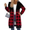 Zeagoo Women’s Zip Up Hoodies Long Sleeve Long Tunic Sweatshirts Oversized Fleece Casual 2025 Fall Jacket Coat with Pocket(Grid Print)