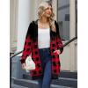 Zeagoo Women’s Zip Up Hoodies Long Sleeve Long Tunic Sweatshirts Oversized Fleece Casual 2025 Fall Jacket Coat with Pocket(Grid Print)