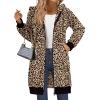 Zeagoo Women’s Zip Up Hoodies Long Sleeve Long Tunic Sweatshirts Oversized Fleece Casual 2025 Fall Jacket Coat with Pocket(Leopard Print)