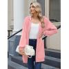 Zeagoo Women’s Zip Up Hoodies Long Sleeve Long Tunic Sweatshirts Oversized Fleece Casual 2025 Fall Jacket Coat with Pocket(Pink)