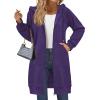 Zeagoo Women’s Zip Up Hoodies Long Sleeve Long Tunic Sweatshirts Oversized Fleece Casual 2025 Fall Jacket Coat with Pocket(Purple)