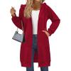 Zeagoo Women’s Zip Up Hoodies Long Sleeve Long Tunic Sweatshirts Oversized Fleece Casual 2025 Fall Jacket Coat with Pocket(Red)