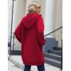 Zeagoo Women’s Zip Up Hoodies Long Sleeve Long Tunic Sweatshirts Oversized Fleece Casual 2025 Fall Jacket Coat with Pocket(Red)