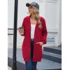 Zeagoo Women’s Zip Up Hoodies Long Sleeve Long Tunic Sweatshirts Oversized Fleece Casual 2025 Fall Jacket Coat with Pocket(Red)