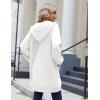 Zeagoo Women’s Zip Up Hoodies Long Sleeve Long Tunic Sweatshirts Oversized Fleece Casual 2025 Fall Jacket Coat with Pocket(White)