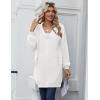 Zeagoo Women’s Zip Up Hoodies Long Sleeve Long Tunic Sweatshirts Oversized Fleece Casual 2025 Fall Jacket Coat with Pocket(White)