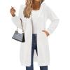 Zeagoo Women’s Zip Up Hoodies Long Sleeve Long Tunic Sweatshirts Oversized Fleece Casual 2025 Fall Jacket Coat with Pocket(White)
