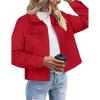 Zeagoo Flannels for Women Cropped Shacket Jacket Fashion Plaid Button Down Shirt 2026 Fall Coat Tops(Tr)