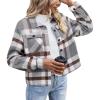 Zeagoo Flannels for Women Cropped Shacket Jacket Fashion Plaid Button Down Shirt 2026 Fall Coat Tops(Ydl10)
