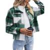 Zeagoo Flannels for Women Cropped Shacket Jacket Fashion Plaid Button Down Shirt 2026 Fall Coat Tops(Ydl2)