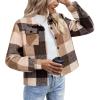 Zeagoo Flannels for Women Cropped Shacket Jacket Fashion Plaid Button Down Shirt 2026 Fall Coat Tops(Ydl7)