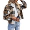 Zeagoo Flannels for Women Cropped Shacket Jacket Fashion Plaid Button Down Shirt 2026 Fall Coat Tops(Ydl9)