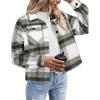 Zeagoo Flannels for Women Cropped Shacket Jacket Fashion Plaid Button Down Shirt 2026 Fall Coat Tops(Z-gw101)