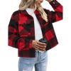 Zeagoo Flannels for Women Cropped Shacket Jacket Fashion Plaid Button Down Shirt 2026 Fall Coat Tops(Z-gw18)
