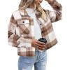 Zeagoo Flannels for Women Cropped Shacket Jacket Fashion Plaid Button Down Shirt 2026 Fall Coat Tops(Z-gw20)