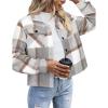Zeagoo Flannels for Women Cropped Shacket Jacket Fashion Plaid Button Down Shirt 2026 Fall Coat Tops(Z-gz801)