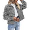 Zeagoo Flannels for Women Cropped Shacket Jacket Fashion Plaid Button Down Shirt 2026 Fall Coat Tops(Z-jh275)