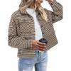 Zeagoo Flannels for Women Cropped Shacket Jacket Fashion Plaid Button Down Shirt 2026 Fall Coat Tops(Z-jh459)