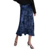 Zeagoo Skirts for Women High Waist Skirt Elegant Midi Skirt Satin(New-navy Blue)