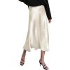 Zeagoo Skirts for Women High Waist Skirt Elegant Midi Skirt Satin(New-pastel Peach)