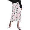 Zeagoo Skirts for Women High Waist Skirt Elegant Midi Skirt Satin(Pat8)