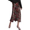 Zeagoo Skirts for Women High Waist Skirt Elegant Midi Skirt Satin(Red Floral)