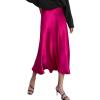 Zeagoo Skirts for Women High Waist Skirt Elegant Midi Skirt Satin(Rose)