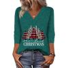 Zeagoo Women Long Sleeve Tops Dressy Casual V Neck Tshirts Basics Tee 2025 Fall Trendy Clothes S-2XL(Sd484)