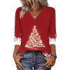Zeagoo Women Long Sleeve Tops Dressy Casual V Neck Tshirts Basics Tee 2025 Fall Trendy Clothes S-2XL(Sd489)