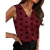 Zeagoo Women’s Silk Satin Camisole Tank Tops V Neck Pleated Dressy Casual Sleeveless Blouses Summer Business Work Shirts(Z – Heart)