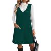 Zeagoo Women’s Sweater Vest Dresses for Women 2025 V Neck Sleeveless Knit Pullover Sweater with Pockets Fall Winter Outfits(Green)