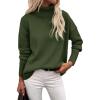 Zeagoo Women’s Turtleneck Sweater 2026 Fall Winter Chunky Knitted Pullover High Low Hem Trendy Basic Jumper Top(Army Green)