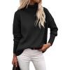 Zeagoo Women’s Turtleneck Sweater 2026 Fall Winter Chunky Knitted Pullover High Low Hem Trendy Basic Jumper Top(Black)