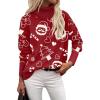 Zeagoo Women’s Turtleneck Sweater 2026 Fall Winter Chunky Knitted Pullover High Low Hem Trendy Basic Jumper Top(Christmas Pattern)