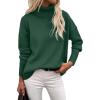 Zeagoo Women’s Turtleneck Sweater 2026 Fall Winter Chunky Knitted Pullover High Low Hem Trendy Basic Jumper Top(Green)