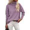 Zeagoo Women’s Turtleneck Sweater 2026 Fall Winter Chunky Knitted Pullover High Low Hem Trendy Basic Jumper Top(Light Purple)