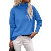 Zeagoo Women’s Turtleneck Sweater 2026 Fall Winter Chunky Knitted Pullover High Low Hem Trendy Basic Jumper Top(Sky Blue)