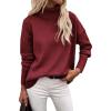 Zeagoo Women’s Turtleneck Sweater 2026 Fall Winter Chunky Knitted Pullover High Low Hem Trendy Basic Jumper Top(Wine Red)